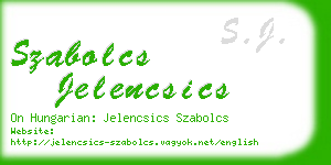 szabolcs jelencsics business card